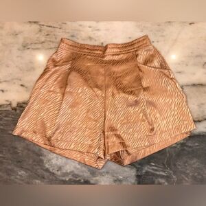 Glam Size‎ Large Women's Tan Patterned High Waisted Shorts
